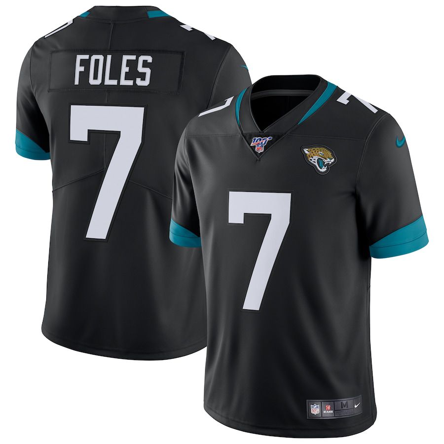 Men Jacksonville Jaguars #7 Nick Foles Nike Black NFL 100 Vapor Limited NFL Jersey